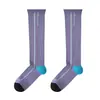 Calcetines de Compresión Deportivos Profesionales, Calcetines para Pantorrilla de Fitness y Ciclismo, Calcetines Elásticos para Montañismo y Tenis, Calcetines Largos Morados para Senderismo de Verano para Mujer