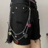 Moda joias transfronteiriça europeia e americana cor versátil pingente de borboleta de acrílico corrente de cintura feminina liga estrela de cinco pontas corrente corporal