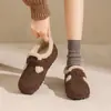Zhr Zapatos Birkenstock con Forro de Felpa, Elevación Interna, Todo Incluido, para Mujer, Invierno 2025, Nuevos, Versátiles, Ligeros, con Pelo, Zapatos de Algodón Cálidos