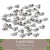 100 Espaciadores de Cuentas Cilíndricas de Plata Antigua Hebillas de Conexión Hecho a Mano DIY Materiales y Accesorios para Pasador de Cabello, Pulsera, Collar