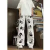 Jeans Grafite Novo Estilo Americano Outono 2025 para Homens, Moda Cool Tendência High Street Calças Longas Lavadas