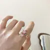 Coreano Nuevo Modelo S Rosa Cristal Corazón Sanación Amante 3D Burbuja Lazo Oso Pendientes Pasador