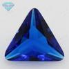 Huagang gem triângulo chanfro afiado cristal azul vidro pedra nua anel superfície triângulo invertido 113# cristal afiado vidro azul alta imitação broca