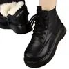 Venta Caliente Botas de Nieve de Cuero Suave con Piel Gruesa para Mujer 2026 Nuevo Invierno Acolchado de Terciopelo Suela Gruesa del Noreste Botas Cortas Botas de Algodón para Mujer