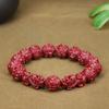 Pulseira de contas de cinábrio natural atacado minério bruto alto teor pulseira de areia ouro roxo pulseira de mantra das seis palavras