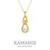 Collar de Perlas con Símbolo de Infinito Bañado en Oro Real Estilo Europeo y Americano para Mujer Cadena para Clavícula Nuevo Estilo Transfronterizo Diseño de Nicho de Gama Alta