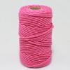 Cuerda de algodón de color de 3 mm, hilo de algodón, aproximadamente 50 yardas/rollo, venta al por mayor de fábrica, paquete de tapiz, cuerda de material tejido a mano para bricolaje