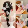 Acessórios de Cabelo Borboleta Bordados Super Fada Primavera e Verão Acessório de Cabeça Antigo Grampo de Cabelo Franja de Princesa Cabelo Quebrado Clipes Laterais Feminino 2024 Novo