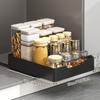 Caja de Almacenamiento Extraíble para Cocina Cesta Extraíble para Gabinete de Cocina Estante de Almacenamiento de Acero al Carbono Engrosado Estante de Almacenamiento para Condimentos Caja de Almacenamiento Extraíble