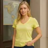 Primavera y Verano 2025 Aliexpress Amazon Ebay Talla Grande Cuello en V Profundo Manga Corta Mujer Holgado Casual Top Camisa Base