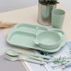 Vajilla Creativa de Paja de Trigo Juego de Seis Piezas Hogar Estudiante Plato de Comida Dieléctrico Tazón para Niños Taza Palillos Cuchara Tenedor Juego logo