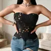 Corsé de Encaje Estilo Retro Americano Corsé de Cintura con Cordones Chica Atrevida Ajustado al Cuerpo Ropa Interior Top Corto Corsé Transfronterizo Varilla de Pescado
