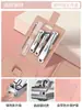 Set de Cortauñas Cortauñas Oblicuo para Niñas Estuche de Cuero Extraíble Ranura para Uñas Linda Cortauñas Gris Set de Manicura Regalo