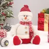 Decoraciones navideñas tela tejida muñecos de Papá Noel, muñeco de nieve, renos, colgantes y adornos para decoración de árbol de Navidad