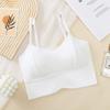 Camisola feminina com almofada no peito integrada verão sexy moda slim fit assentamento interno traseiro superior tubo top envoltório mulheres