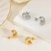 Pendientes Europeos y Americanos de Acero Inoxidable Transfronterizos, Pendientes de Moda Irregulares Versátiles de Lujo Ligero Estilo Minimalista para Mujer, Diseño Asimétrico para Viajeros