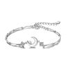 Pulsera Nueva 2024 Flor de Corona Estrella y Luna para Mujer Lujo Ligero Nicho Exquisita Pulsera de Luna Pulsera Popular Más Fácil de Combinar