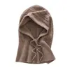 Colección de otoño e invierno: conjunto de gorro y bufanda de punto en colores lisos, con patrón de trenzas, hecho de cachemira pura, diseño unisex, estilo casual, y proporciona calor y protección para los oídos