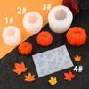 Molde de silicona con forma de hoja de arce y calabaza tridimensional para bricolaje de Halloween, molde de simulación de vela de aromaterapia para decoración de pastel de calabaza
