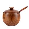 Tarro de condimentos de estilo japonés, botella de condimentos creativa, caja de especias, tarro de sal vintage de madera con tapa, tarro de condimentos, suministros de cocina