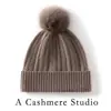 Gorro de Cachemira Moda para Mujer Bola de Pelo de Zorro Gorro de Lana Otoño e Invierno Popular Gorro Cálido para Proteger los Oídos