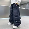 Calças Cargo para Meninos Calças Largas Soltas Primavera e Outono 2025 Novas Tendências Estilo Streetwear Cool Calças Casuais para Meninos Grandes