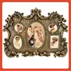 Marco de Fotos Dorado en Relieve Estilo Europeo Retro, Decoración de Pared para Hogar y Casa de Huéspedes, Pared de Fotos para Colgar en la Pared, Accesorios para Fotos