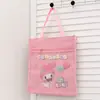 Bolsa de mão genuína Sanrio de grande capacidade para estudantes, adequada para guardar livros didáticos, estampa de desenhos animados, bolsa de mão para o dia a dia