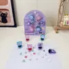 Set de 6 sellos de cristal de dibujos animados, cara sonriente de dibujos animados linda, sellos coloridos para niños, sellos de estímulo para estudiantes, premios de regalo
