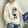Estilo Nuevo Otoño Sudadera para Niños Estilo Academia Cuello Redondo Pulóver Niños Medianos y Grandes Lindo Dibujo Animado Manga Larga Superior Moderno