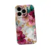 Artículo popular de comercio exterior: Funda para iPhone 18 Pro con Flores en Tonos Rosa y Morado Chapada en Oro, con un Toque Exclusivo de Gama Alta y Diseño de Película de una Sola Capa