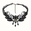 Collar popular de comercio exterior europeo y americano, encaje negro, joyería de cristal, cadena para la clavícula hecha a mano, recomendación directa de fábrica
