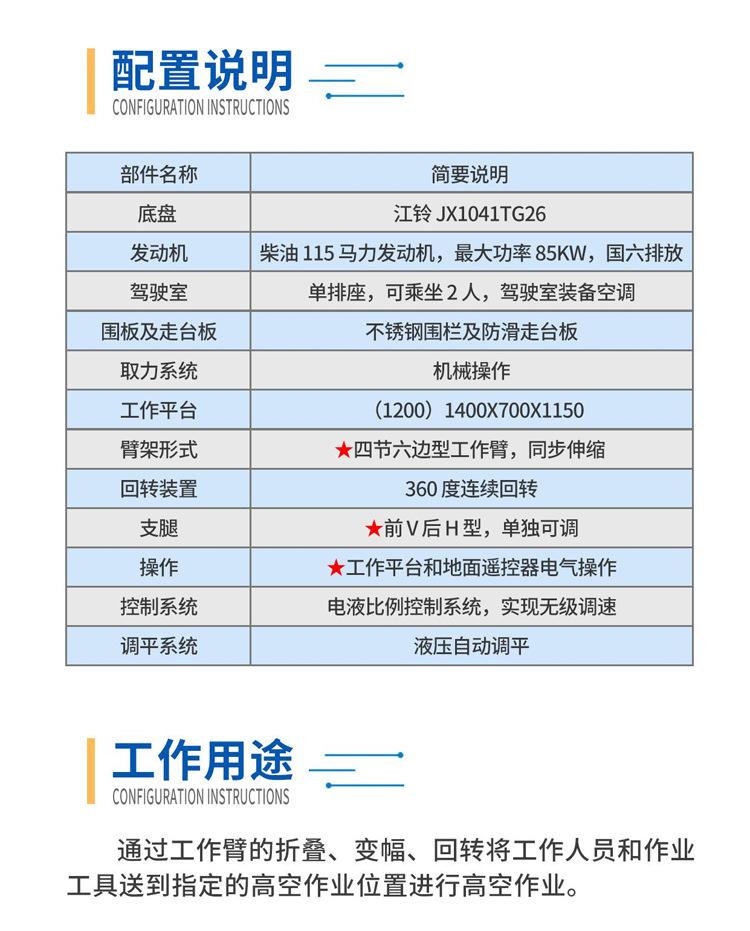 江铃折叠臂25米高空作业车国六新款
