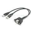 Cabo de Carregamento e Dados USB 2.0 A/F Porta Dupla com Parafuso para USB A/M Soquete Fêmea USB 2.0 com Parafuso de Fixação