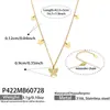 Colar Fino Multielementos Coração Sol Borboleta Aço Inoxidável Banhado a Ouro Nicho Emagrecimento Longo com Franja em Y Joias para Mulheres
