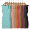 3471-26 Vestido mini justo sexy estilo coreano com decote quadrado em cores macaron, modelador e sem mangas