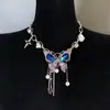 Collar de Cuentas con Esmalte de Gota de Mariposa Francesa Super Hada Diseño Nicho Moda Elegante Primavera y Verano Especia Dulce Estilo Cool Collar