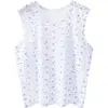 Sudadera de Algodón sin Mangas con Cuello Redondo Estampada para Madres Mayores, Chaleco Base de Algodón Holgado Talla Grande