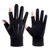 Luvas de Proteção Solar para Homens, Esportes ao Ar Livre, Dirigir, Antiderrapantes, Leves, Protetor Solar de Pesca, Meio Dedo, Luvas de Seda Gelada de Dois Dedos para Pesca