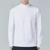 Camiseta de Algodón Puro con Cuello Alto y Manga Larga Elástica para Hombre de Otoño, Color Sólido, Capa Base de Moda para Vestir por Capas