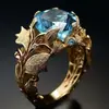 Anillo Huajie Más Vendido de Piedra Preciosa de Color Diamante de Alto Carbono Corte Milenio Rosa para Mujer, Anillo de Moda Transfronterizo Europeo y Americano con Diamantes Completos