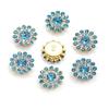 Taladro redondo de flor de ciruelo de 14 mm hebilla de taladro de tres capas cuentas de flor multicolor redondas DIY accesorios para el cabello color flor doble diamantes de imitación