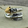 Gao Qiao wulang anillo de pluma goro's Indio plata 925 apertura anillo de plata tailandesa para hombres y mujeres parejas para anillo marea