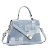 Bolso de mano único e irregular de retazos de colores vibrantes retro y moderno, bolso de mujer con solapa de jacquard de alto valor, bolso de moda