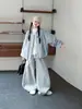 Conjunto de cárdigan jacquard para niña 2026 Primavera/Otoño Nuevo estilo coreano suelto pantalones de pierna ancha conjunto de dos piezas moderno