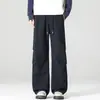 Pantalones de trabajo estilo americano para hombre, de calle, plisados, lavados, de pierna recta, corte holgado, colección primavera/otoño 2026, retro, holgados, de pierna ancha