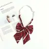 Pajarita de graduación para mujer, color vino tinto, estilo académico japonés JK, accesorios para uniformes escolares gratuitos.