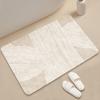 Tapete Moderno Antiderrapante para Banheira Estilo Wabi-Sabi de Terra de Diatomáceas, Tapete de Chão Listrado, Tapete Absorvente para Entrada de Banheiro Doméstico, Tapete de Hall de Entrada