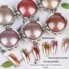 Pó Espelho Mágico para Nail Art de 6 Cores Transfronteiriço, Cor Vintage, Pó Espelho Dourado Rico Ondulado para Unhas, Cor Champagne, Pó Glitter Ouro Rosa