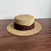 Sombrero de Paja de Ala Plana para Mujer, Salida de Verano, Playa, Protección Solar, Parasol, Sombrero de Sol, Fedora Pequeño Francés Retro para Hombre